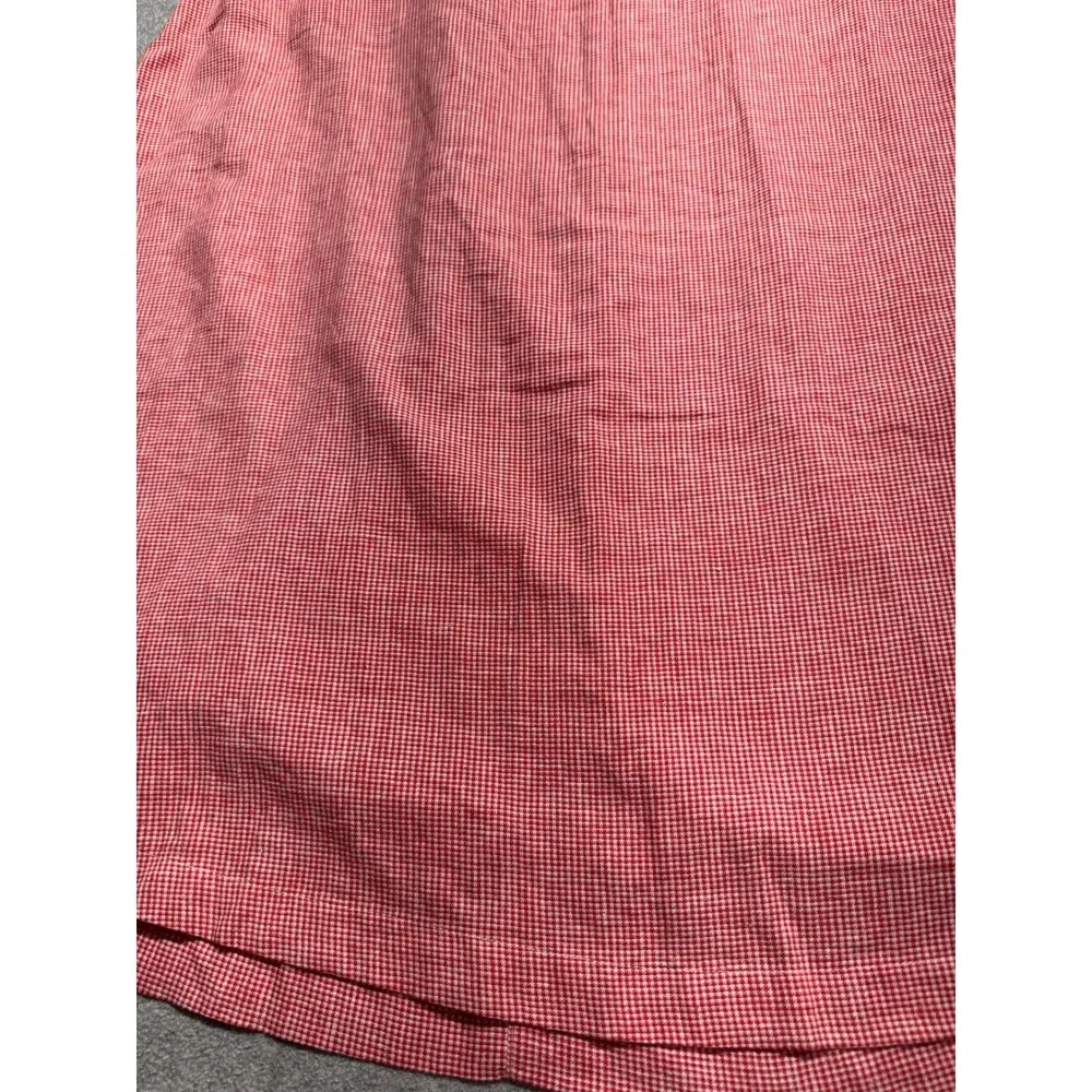 Croft & Barrow Women's XXL Red White Gingham Linen Blend A-Line Midi Skirt Flowy